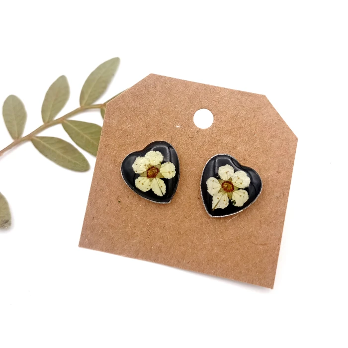 Náušnice - Tavoľníky na čiernom 8