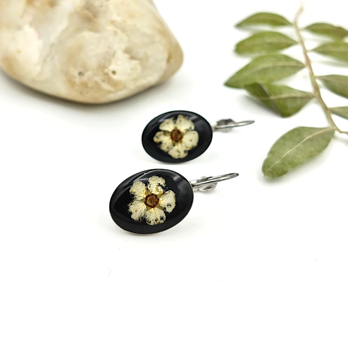 Náušnice - Tavoľníky na čiernom 9