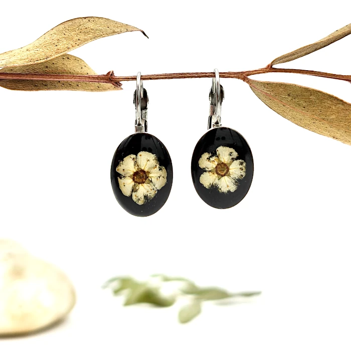 Náušnice - Tavoľníky na čiernom 9