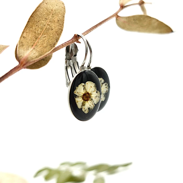 Náušnice - Tavoľníky na čiernom 9