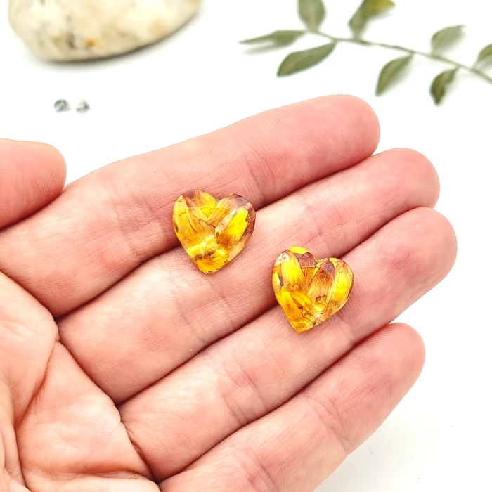 Náušnice - Slamienkové srdiečka