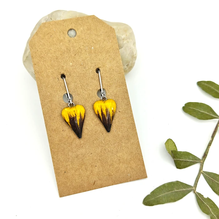 Náušnice - Slnečnicové srdiečka